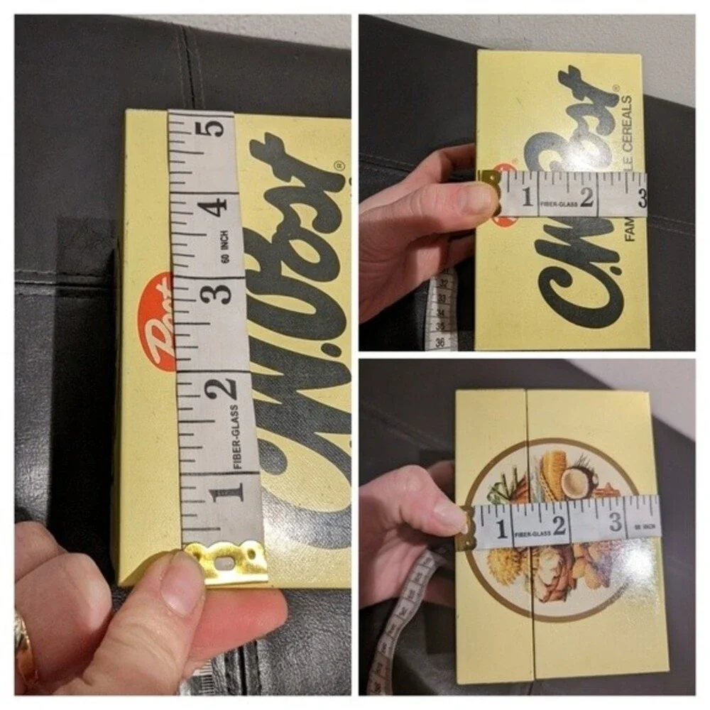 Vintage C.W. Post Cereal Recipe Card Box Tin Metal Advertising Kitchen Decor